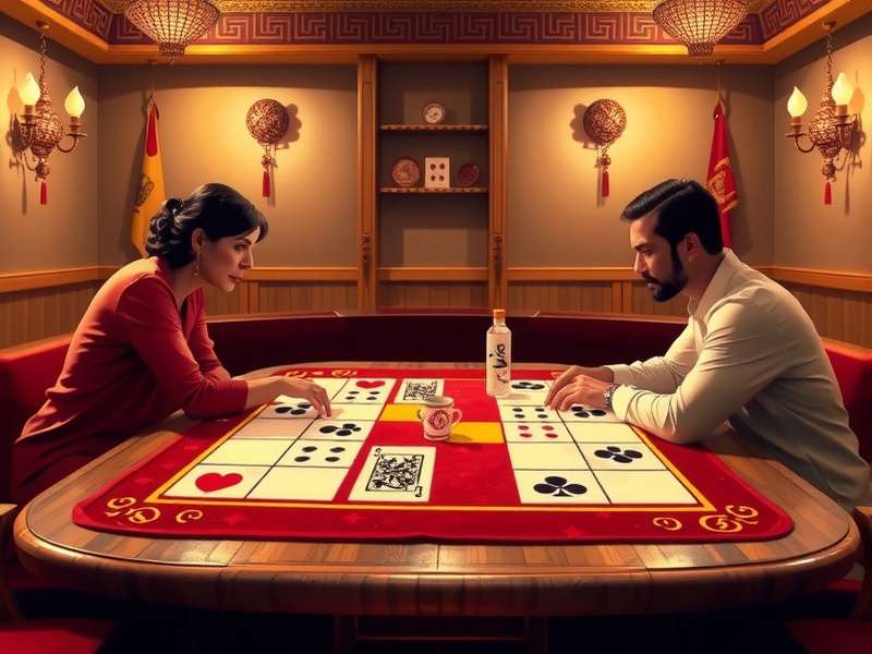 Rummy Ludo board game setup with cards and tokens