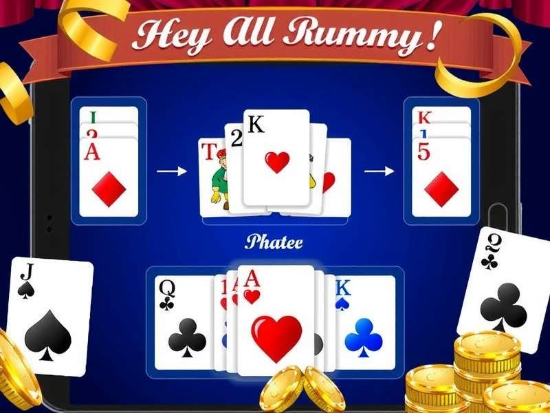 A vibrant collection of popular online Rummy app icons and screens on a smartphone