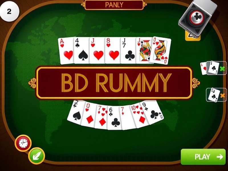 A vibrant and strategic game of Bd Rummy cards laid out on a table
