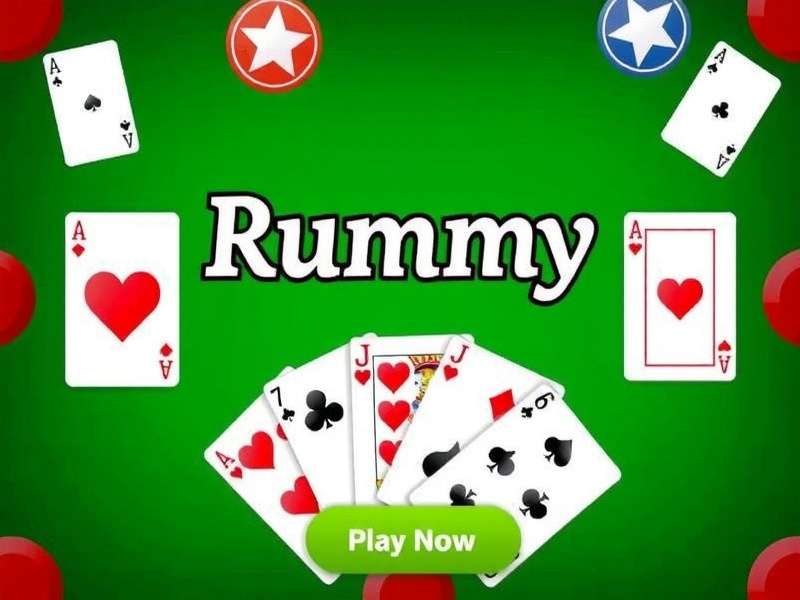 Indian family playing Rummy card game together at a table
