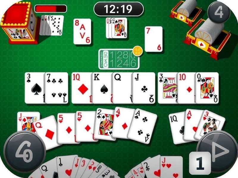 Rummy 420 card game setup with Indian traditional background