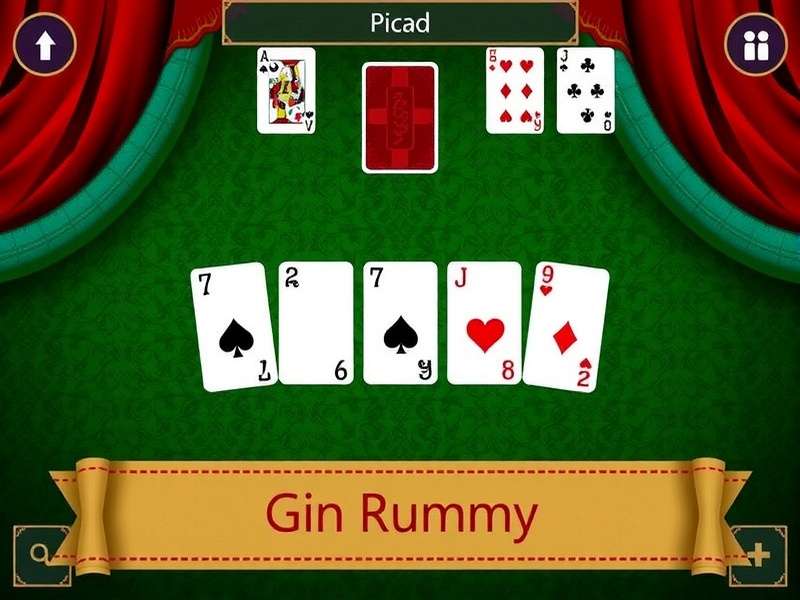 Gin Rummy Free Classic Card Game – cards and chips on a green felt table
