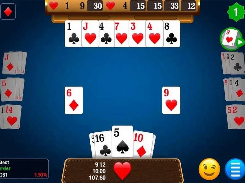 Indian players enjoying a competitive round of Rummy 51 at a traditional wooden table with cards and chips