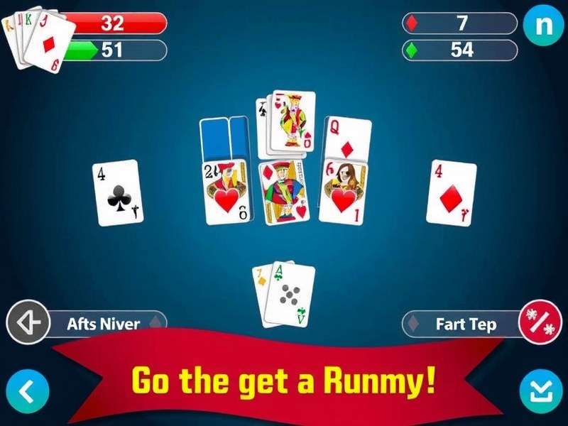 Two players engaged in a competitive Gin Rummy card game on a wooden table